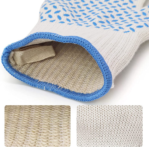 DEYAN 932°F Extreme Heat Resistant Oven Gloves - Kitchen Non-Slip Oven Mitts with Finger, Cooking Gloves for BBQ, Baking, Grilling, Potholder, 1 Pair (White)