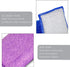 Smart Design Non Scratch Scrub Sponge with Bamboo Odorless Rayon Fiber - Set of 3 - Ultra Absorbent - Soft & Scrubber Side - Cleaning, Dishes, & Hard Stains - Violet Blue Coral