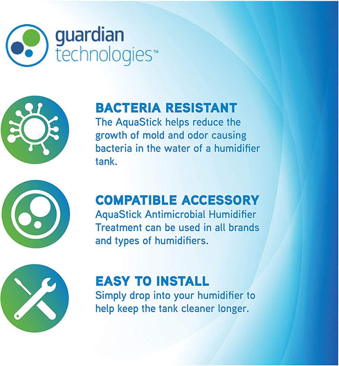 Guardian Technologies GGHS15 Aquastick Antimicrobial Humidifier Treatment, 2-Pack, Pure Guardian Humidifiers, Evaporative Humidifier Water Tanks