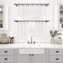 Clean Window Textured Slub Stripe Anti-Dust Allergy/Pet Friendly Sheer Cafe Curtain, 52" x 36" Kitchen Tier Pair, White