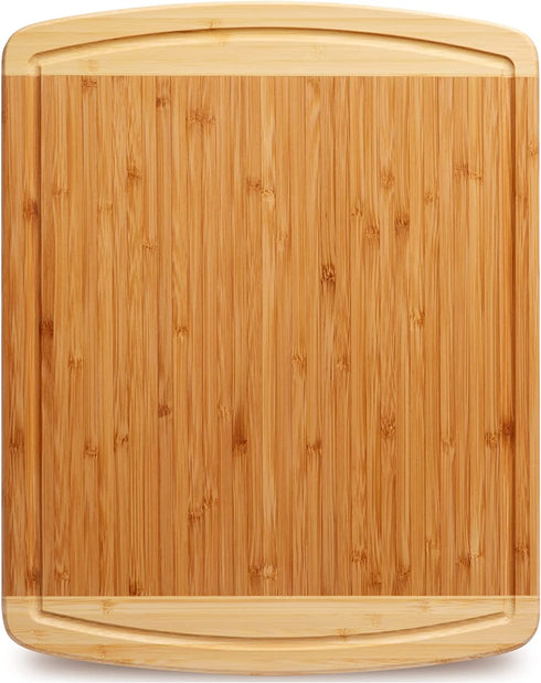 Greener Chef Bamboo Cutting Board - Lifetime Replacement Cutting Boards for Kitchen - Organic Wood Butcher Block and Wooden Carving Board for Meat and Chopping Vegetables - Medium