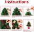 Oyydecor Pre-lit Artificial Mini Christmas Tree 24Inch Small Christmas Tree with 50 LED Small Lights and Cloth Bag Base for Table Top Desk Classic Series Holiday Decoration