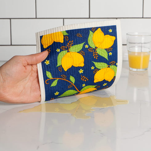 Ecologie Swedish Sponge Reusable Dishcloth, Provencal Lemons 3 Count