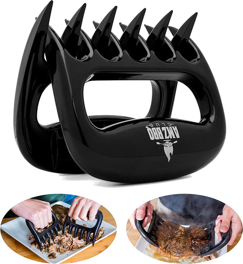 AMZ BBQ Club's Grilling Accessories - Silicone BBQ Gloves, Food Grade Meat Claws, Digital Grilling Thermometer | BBQ Set for Cooking Grilling Barbecue Roasting Baking Open Flame