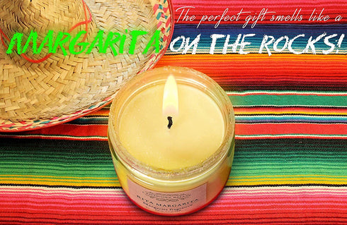 Rita Margarita - Lime Margarita Fragrance - Decorated with Salt - Large Soy Candle in a Kraft Box