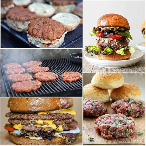 HULISEN Burger Press Hamburger Patty Maker, Stainless Steel Hamburger Press, 6 Inch Round Burger Smasher, Non Stick Grill Press for BBQ Flat Top Griddle Cooking, Griddle Accessories Kit, Gift Package