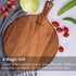 Silkceram Acacia Wood Pizza Peel, Round 12 Inch Wooden Cutting Boards, Cheese Paddle Board, Bread and Crackers Platter Serving Board 16"x12"x0.5"