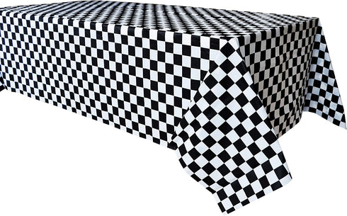 Black and White Checkered Racecar Themed Birthday Party Cake Plates Napkins and Tablecloth Children's Birthday Party Decorations for Boys Girls (Serves 20)