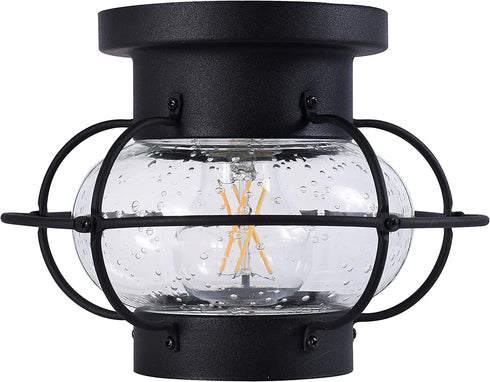 SYLVANIA Vintage Essex Cage Light Fixture, Semi-Flush Mount with 1 60W LED Dimmable Bulb Included, Dimmable (75515)