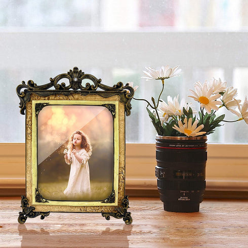 Pemtow 8x10 Vintage Picture Frame with Glass Front, Antique Photo Frame 8 by 10 for Tabletop Display
