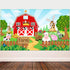 Farm Animals Theme Party Decorations, Farm Animals Barn Door Backdrop Banner for Children Baby Shower Birthday Party Supplies, Farm Animals Scenic Background Photo Booth Banner, 72.8 x 43.3 Inch