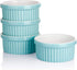 Sweese 503.402 Porcelain Ramekins for Baking - 12 Ounce Souffle Dish - Set of 4, Turquoise