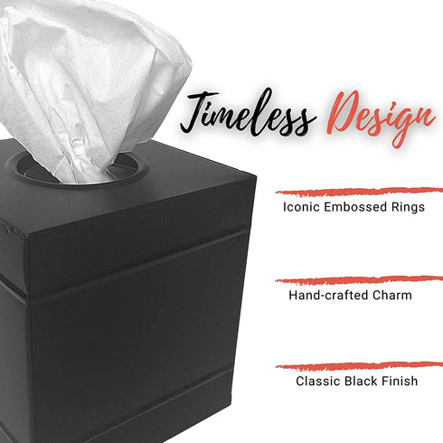 Autumn Alley Farmhouse Black Tissue Box Cover Industrial Chic Metal Tissue Box Holder Perfect Farmhouse Style Decor Corrosion and Rustproof Easy to Refill Versatile in Design