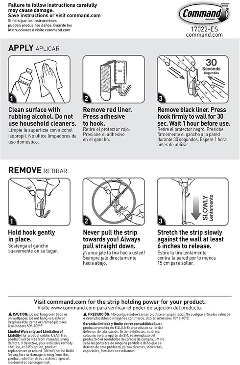 Command Small Refill Strips, White, 64-Strips - Easy to Open Packaging