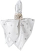 DII Polka Dot Kitchen Collection, Napkins, 18x18, White/Metallic Silver, 4 Piece
