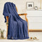 Inhand Knitted Throw Blankets for Couch and Bed, Soft Cozy Knit Blanket with Tassel, Navy Blue Lightweight Decorative Blankets and Throws, Farmhouse Warm Woven Blanket for Men and Women, 50"x60"