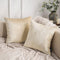 Phantoscope Pack of 2 Sparkling Velvet Decorative Throw Pillow Covers Soft Gold Glitter Square Cushion Cover Pillowcase for Couch Bed and Chair, Beige, 20 x 20 inches, 50 x 50 cm