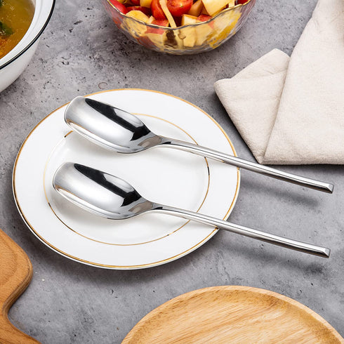 IMEEA 10-Inch Serving Spoons Salad Servers 18/10 Stainless Steel Serving Utensil Buffet Serving Spoons for Party Banquet, 2-Piece