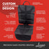 Lusso Gear Car Seat Protector for Baby Car Seat - Thick Padding, 2 Mesh Storage Pockets, Waterproof, Protects Fabric or Leather Seats, Non-Slip Padded Backing (Black with Red Stitching)