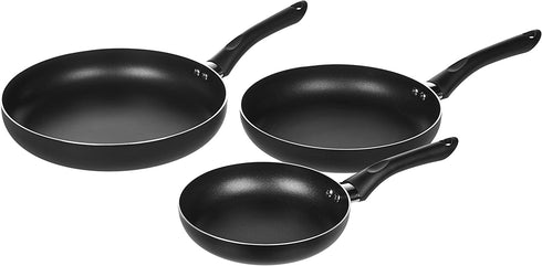 Amazon Basics 3-Piece Non-Stick Frying Pan Set - 8 Inch, 10 Inch, and 12 Inch