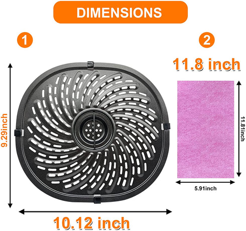 Air Fryer Grill Pan for Power XL Gowise 7QT Air Fryers,Nonstick Coating Crisper Plate,Air Fryer Replacement Parts,Air Fryer Rack,Air Fryer Accessories, Dishwasher Safe