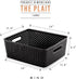 BINO Woven Plastic Storage Basket, Large (Black)