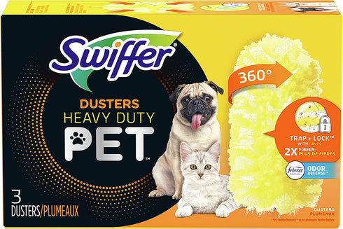 Swiffer Duster Multi-Surface Pet Heavy Duty Refills with Febreze Odor Defense, 3Count