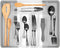 Spectrum Hexa 5-Divider Expandable Silverware Tray, Buildup-Resistant Kitchen Drawer Organizer & Utensil Holder With Locking Expandable Wings, Easy-to-Clean Modern Kitchen Storage & Cutlery Tray Clear