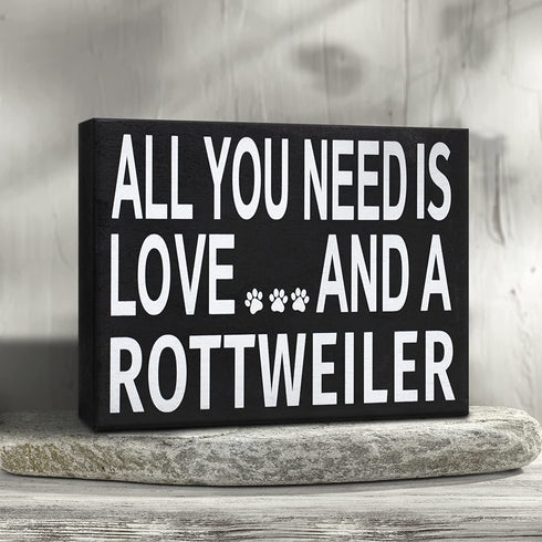 JennyGems All You Need is Love and a Rottweiler Sign, Rottweiler Gifts, Rottweiler Decor, Wall Art, Rottweiler Mom Gifts, Rottweiler Gift Ideas, Rottie Mama, Dog Decor, 8x6 in Wood Wall Hanging