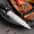 McCook MC55 Steak Knives - 8 Pieces Full Tang Serrated Stainless Steel Steak Knife Set, Black