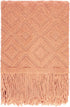 BRSnugU Throw Blanket for Couch,Warm & Cozy Fluffy Acrylic Knitted Bed Throws with Tassels for Sofa,Decor,Travel,All Seasons Suitable for Adults and Kids,50"x60",Coral