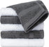 White Classic Luxury Cotton Washcloths - Large Hotel Spa Bathroom Face Towel | 12 Pack | (6-Grey/6-White)