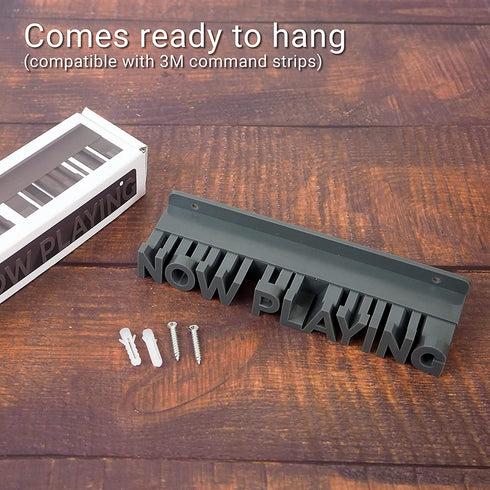 Noahrk Now Playing Vinyl Record Wall Holder - Now Playing Vinyl Record Stand - Vinyl Record Wall Mount Display Vinyl Wall Mount Record Shelf Hanging Wall Record Display Storage LP Holder (Dark Grey)