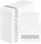 PARTY BARGAINS Disposable Linen-feel Paper Guest Towels - (100 Pack) 13" x 16" White w/Silver Print Cloth-like Paper Hand Towels for Bathroom, Soft, Durable Paper Napkins for Dinner, Wedding & Party