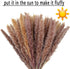 60 Pcs Dried Pampas Grass 18"/45cm Natural Pompous Grass Pompass Branches Plants for Vase Fillers Flower Arrangement Wedding Kitchen Home Décor