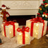 ATDAWN 60 LED Lighted Gift Boxes Christmas Decorations, Transparent Lighted Present Boxes, Christmas Home Gift Box Decorations, Warm White