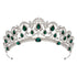 SWEETV Vintage Crystal Wedding Crown for Women, Green Rhinestone Queen Tiara Bridal Hair Accessories, Emerald
