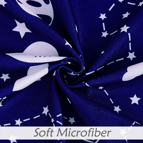 Central Park Room Darkening Window Curtains for Kids Bedroom Nursery Space Planet Theme 54 Inch Length with Grommets Window Drapes Printed Curtains for Living Room, 42" x 54"x2, Navy Blue