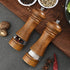 2-Piece Salt and Pepper Grinder Set, 6.5 Inch Wooden Salt and Pepper Mills with Adjustable Coarseness, Refillable Manual Pepper Mill Grinder for Home Cooks (Brown)