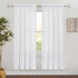 RYB HOME Semi Sheer Curtains - Natural Linen Blend Privacy Sheer Drapes Light Glare Filtering for Living Room Bedroom Bathroom Dining Cafe, White, Width 52 inch x Length 72 inch, 1 Pair