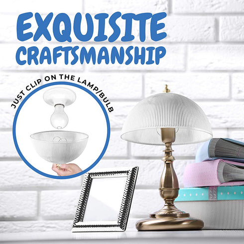 OhLectric OL-39155 Clip On Lamp Shade - Acrylic, Prismatic & Dome-shaped Bulb Shade - Transforms Light Bulbs Into Fixture - Suits Medium Base, A-shape Bulb - 4?x 8? Decorative Dome Cover, Single Pack