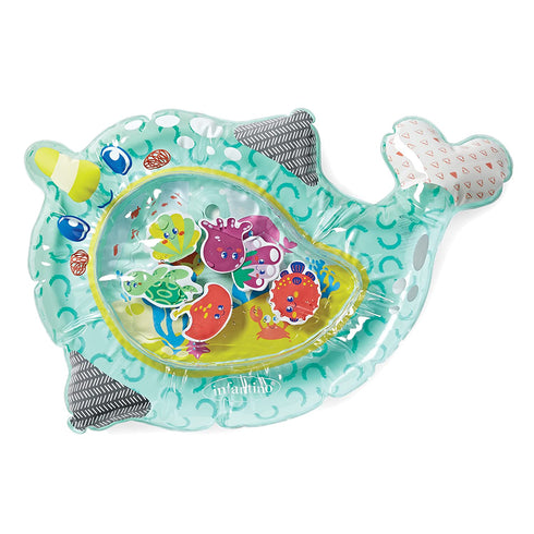 Infantino Wee Wild Ones Pat & Play Water Mat - Narwhal Themed Water mat for Infants and Older Babies, for Tummy time and Sensory Play