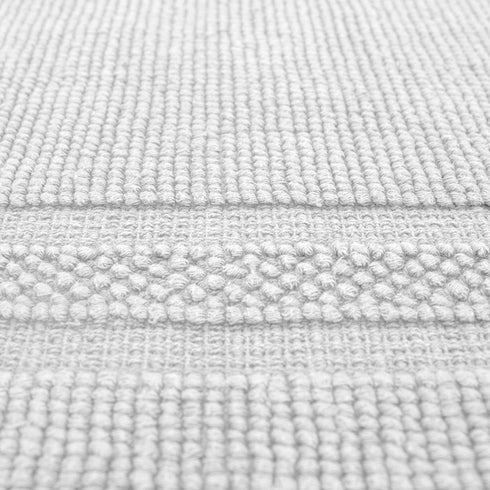 Jean Pierre Stonewash Racetrack Bath Rug | Cotton | Premium Bathroom Décor | Machine Washable | Highly Absorbent | Measures 21? x 34? | White\