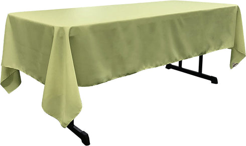 LA Linen Polyester Poplin Washable Rectangular Tablecloth, Stain and Wrinkle Resistant Table Cover 60x108, Fabric Table Cloth for Dinning, Kitchen, Party, Holiday 60 by 108-Inch, Sage