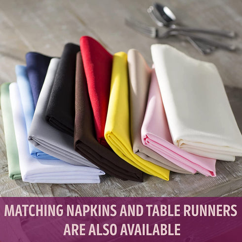 LA Linen Polyester Poplin Washable Rectangular Tablecloth, Stain and Wrinkle Resistant Table Cover 60x126, Fabric Table Cloth for Dinning, Kitchen, Party, Holiday 60 by 126-Inch, Hot Pink