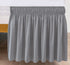 Biscaynebay Wrap Around Bed Skirts for Full & Full XL Beds with Short Drop of 12", Silver Grey Elastic Dust Ruffles Easy Fit Wrinkle Resistant Silky Luxurious Fabric Solid Machine Washable