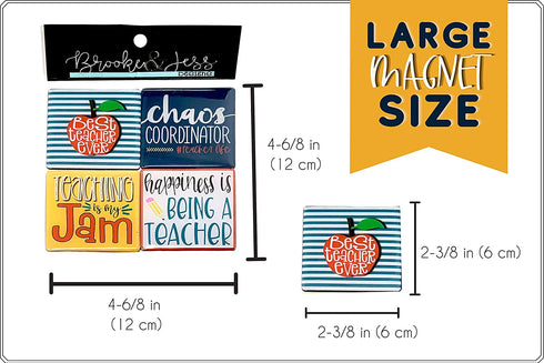 Cute Magnet Gift Sets for Teacher - Refrigerator Magnets - 4 pk Gift Set