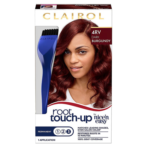Clairol Root Touch-Up by Nice'n Easy Permanent Hair Dye, 4RV Dark Burgundy Hair Color, Pack of 1