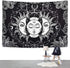 Likiyol Sun and Moon Tapestry Burning Sun with Star Tapestry Psychedelic Tapestry Black and White Mystic Tapestry Wall Hanging