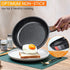 Ferlord Nonstick Frying Pan Skillet 9.5",100% PFOA &BPA free, Heating Quickly and Evenly Less Oil Fumes,Heat-Resistant Soft Bakelite Handle, 24cm Healthy Chef's Pan Suitable for All Stove
